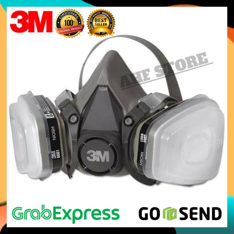 Jual 3M 6200 + 6001 Masker Respirator Full Set ORIGINAL Half Face ...