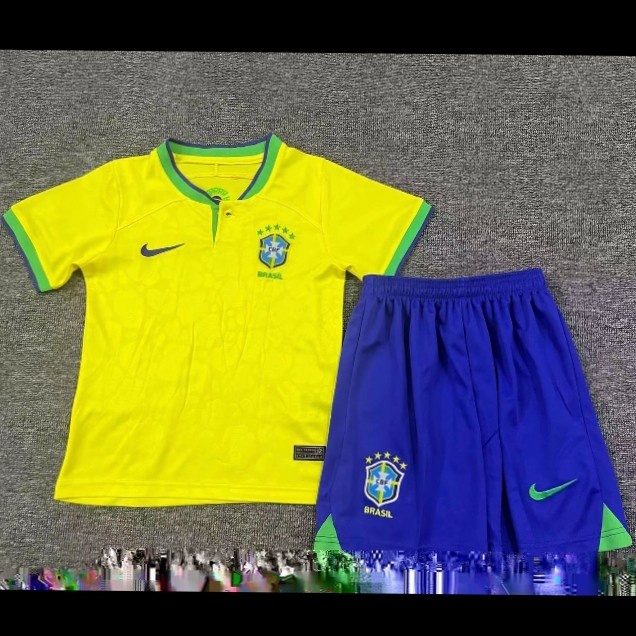 Jual Jersey JERSEY BAJU BOLA ANAK BRAZIL HOME KIDS WORLD_CUP 2022 GRADE ...