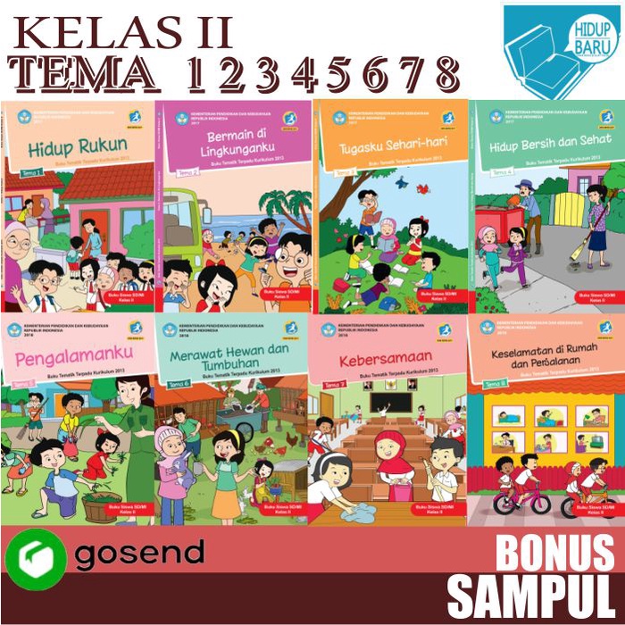Jual buku paket tematik tema 1 2 3 4 sd kelas 2 sd semester 1 bandung ...