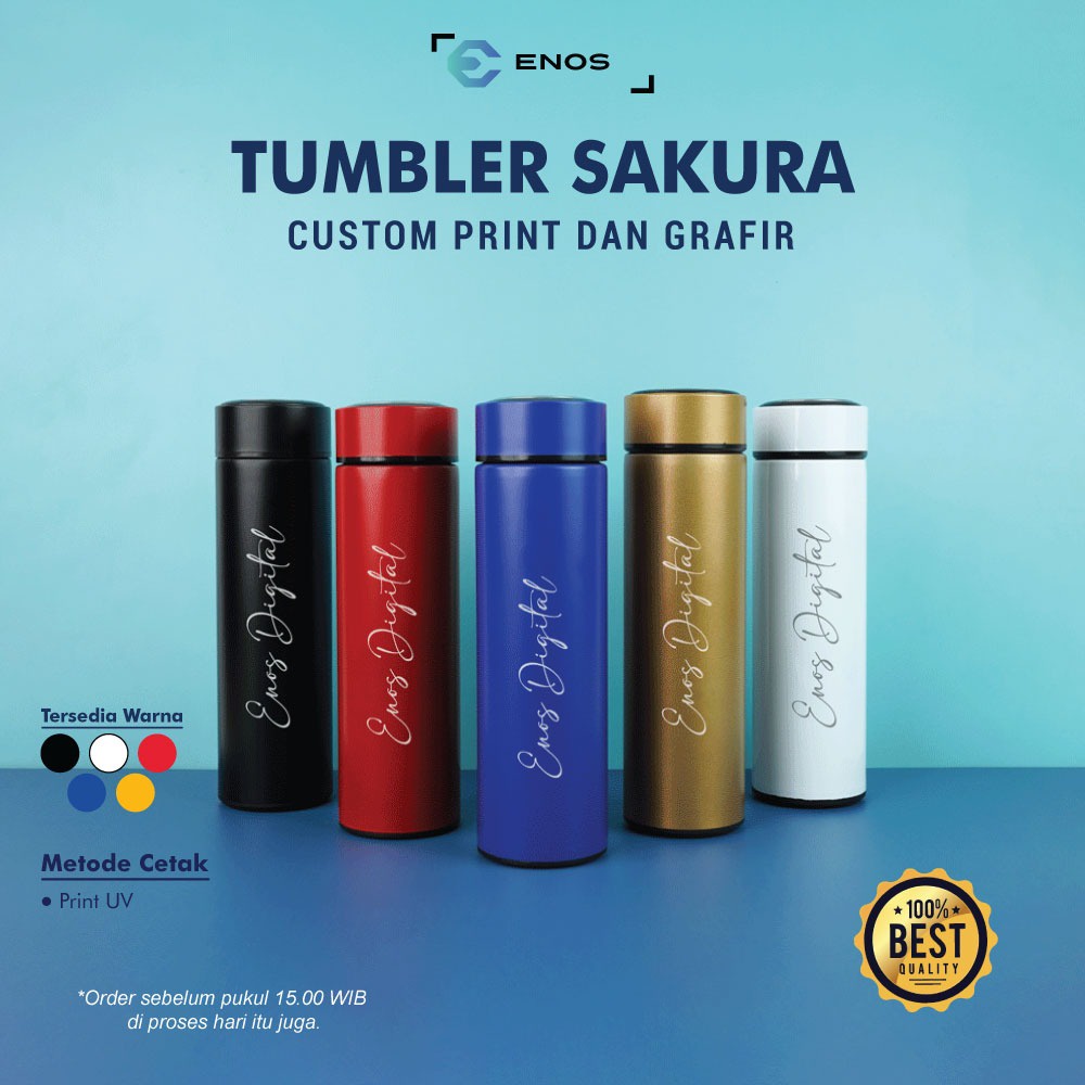 Jual Tumbler Custom Termos Stainless Botol Grafir Tipe A Print Uv Nama Tumbler Sakura 2883