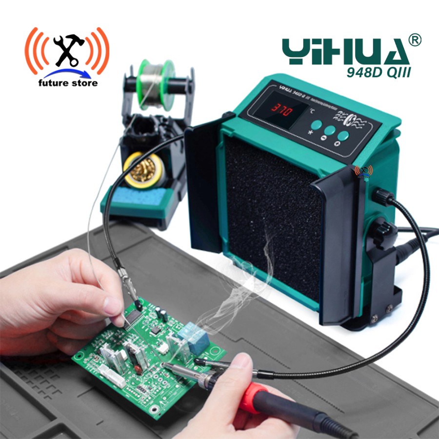 Jual YIHUA 948D QIII Kipas Penghisap Asap Solder Double Filter Penjepit ...