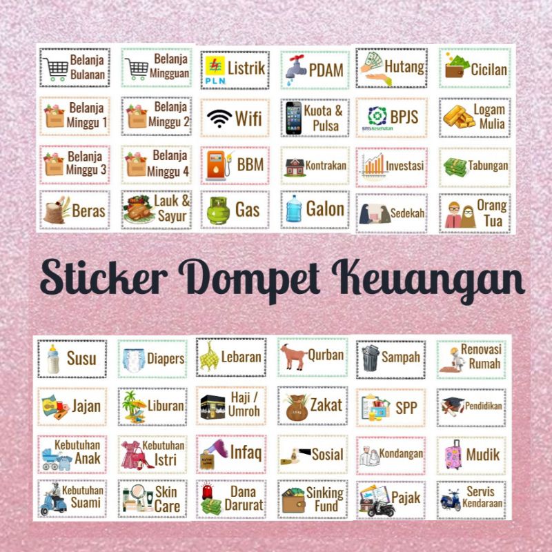 Jual Label Sticker Binder Dompet Keuangan Budgeting Isi Pcs