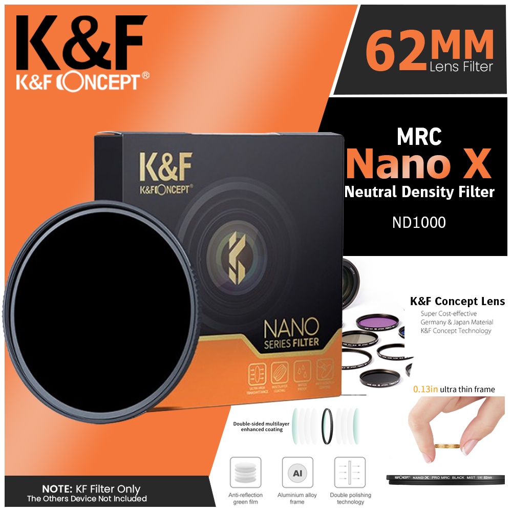 Jual KNF Concept 62mm Lens Filter Nano-X ND1000 Filter K&F Concept ...