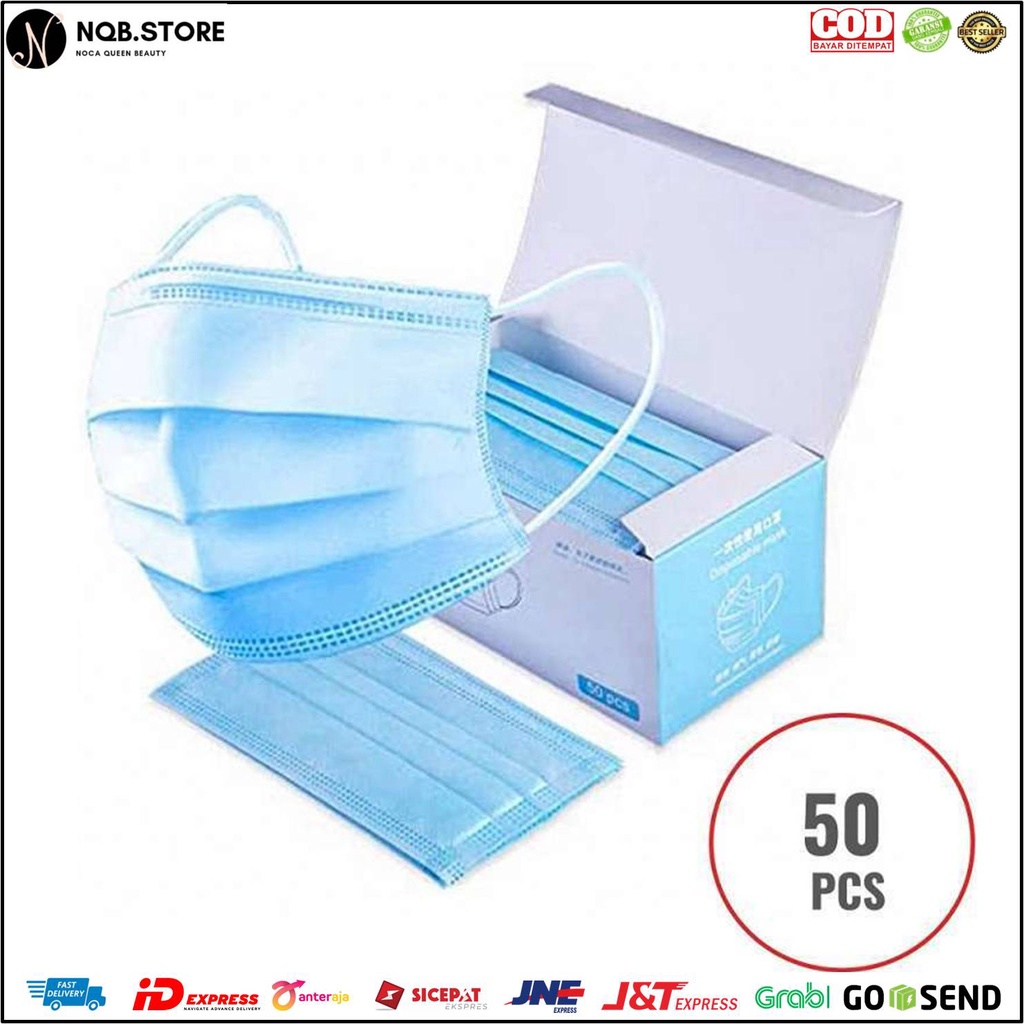 Jual Masker 3 Ply Medis Disposable Isi 50 Pcs Tiga Lapis Kesehatan