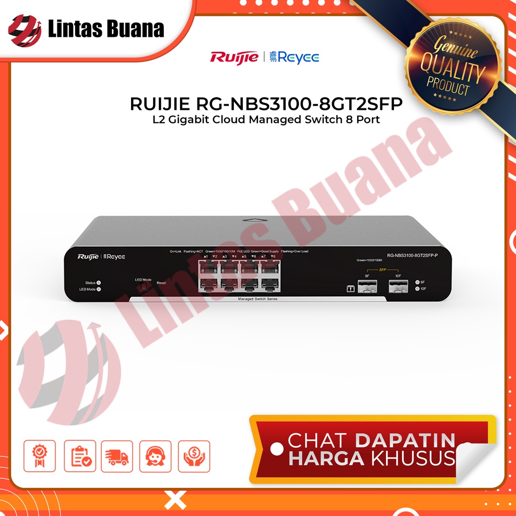 Jual RUIJIE RG-NBS3100-8GT2SFP L2 Gigabit Cloud Managed Switch 8 Port ...
