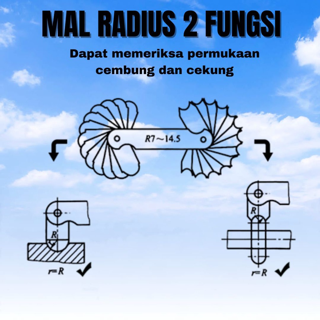 Jual Radius gauge mal radius R1 sampai R100 | Shopee Indonesia