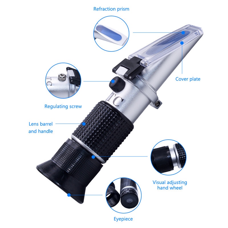 HHTEC Imker refractometer honing 12-30% water vochtig handrefractometer voor honing 5-voudig verbeterde nauwkeurigheid met handleiding in het Duits