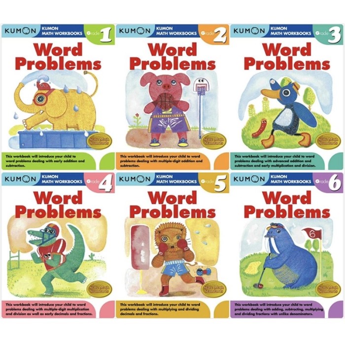 Jual Sbi Kumon Math Workbook Mathematic Word Problem Kumon Kelas 1 2 3 ...