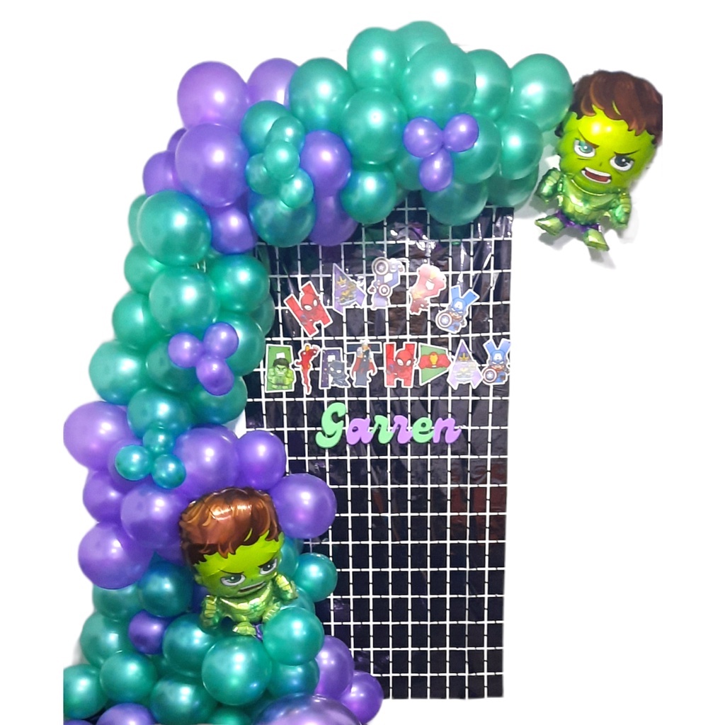 Jual Paket dekorasi balon tema hulk dekorasi ulang tahun super hero