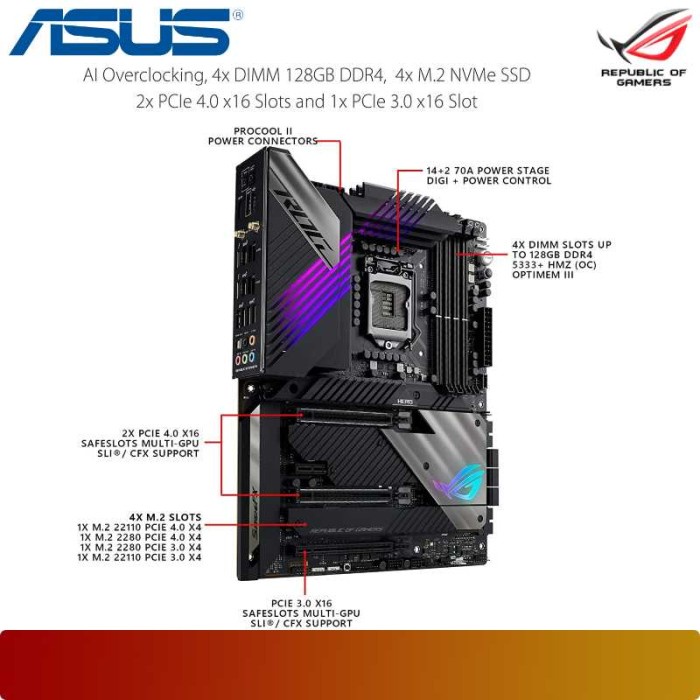 Jual T0P ASUS ROG MAXIMUS XIII HERO MOTHERBOARD INTEL Z590 LGA 1200 ATX ...