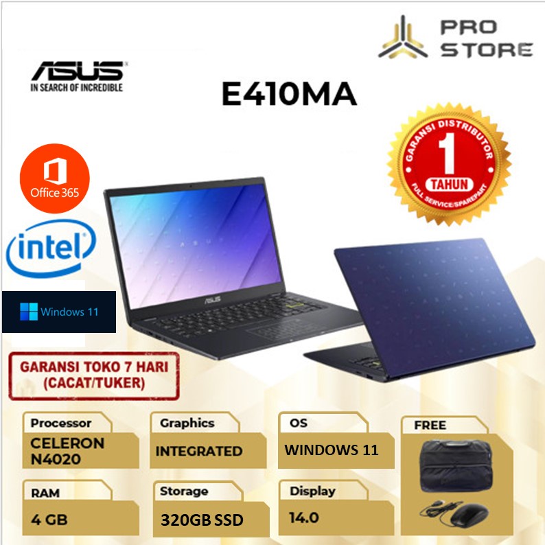 Jual Laptop Asus E410ma N4020 Ram 4gb 320gb Ssd W11 Shopee Indonesia 3582