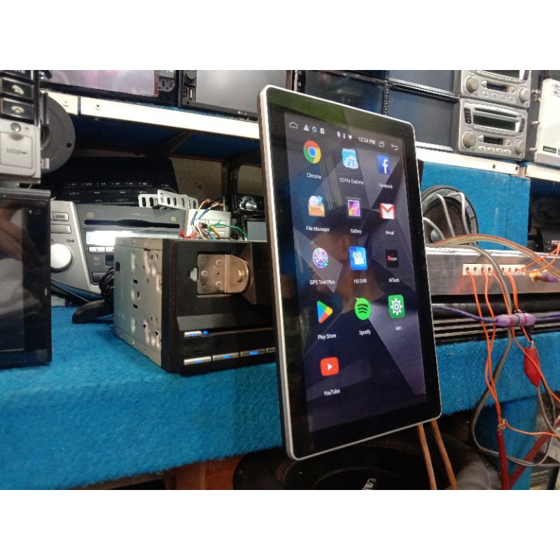 head unit android mtech layar bisa rotary/putar 10 inch