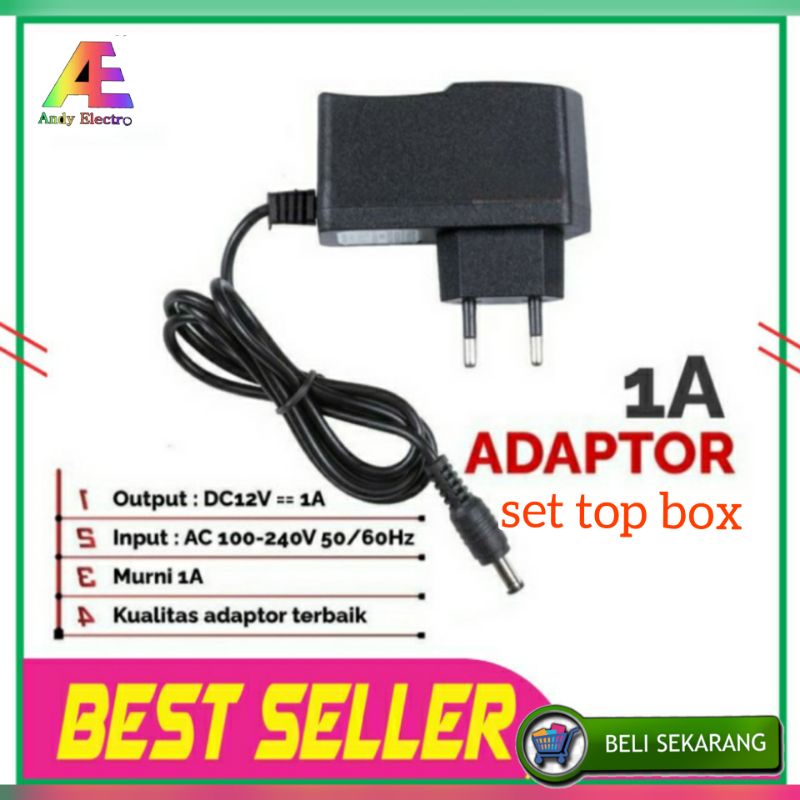 Jual ADAPTOR SET TOP BOX 12V 1A/ ADAPTOR BUAT STB,CCTV, RECEIVER K