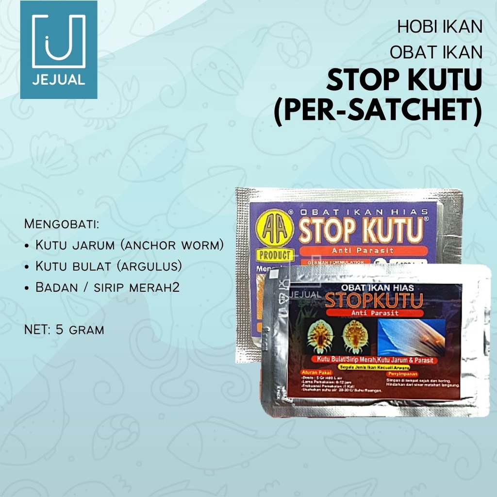 Jual STOP KUTU 5gr Obat Anti Parasit Stopkutu Ikan Hias/Koi/Koki/Arwana ...