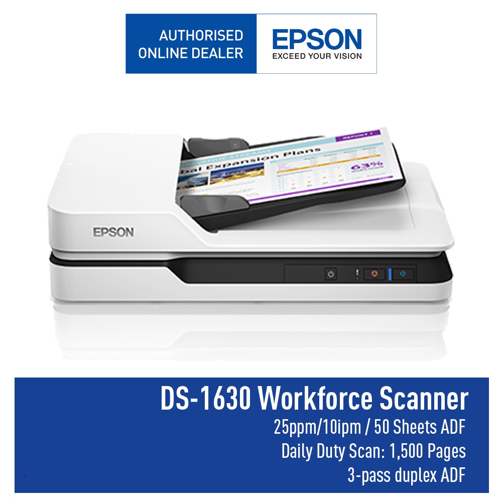 Jual Epson Scanner WorkForce DS1630 Flatbed dan ADF Automatic Document