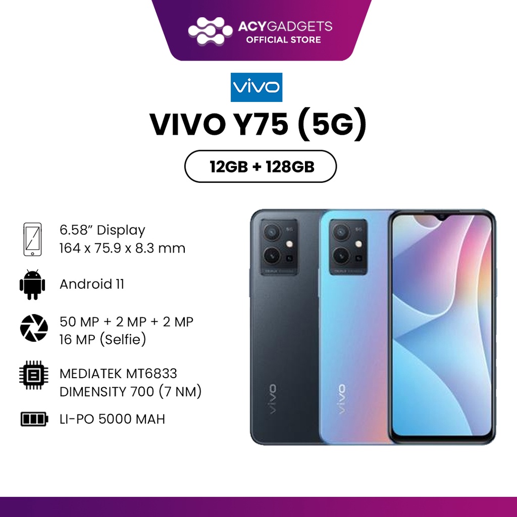Jual VIVO Y75 5G 12/128GB GARANSI RESMI VIVO | Shopee Indonesia