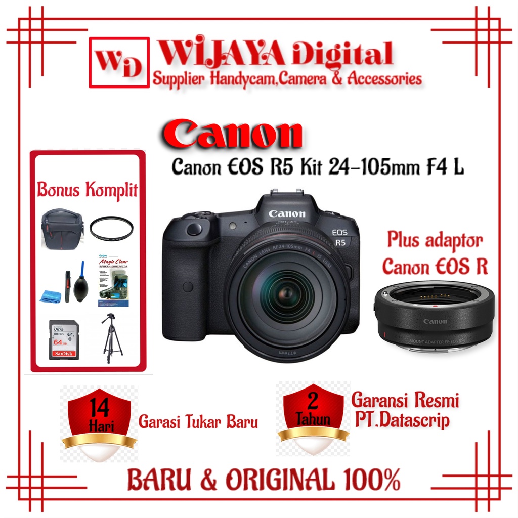 Jual Canon EOS R5 Kit 24-105mm f4 L | Shopee Indonesia
