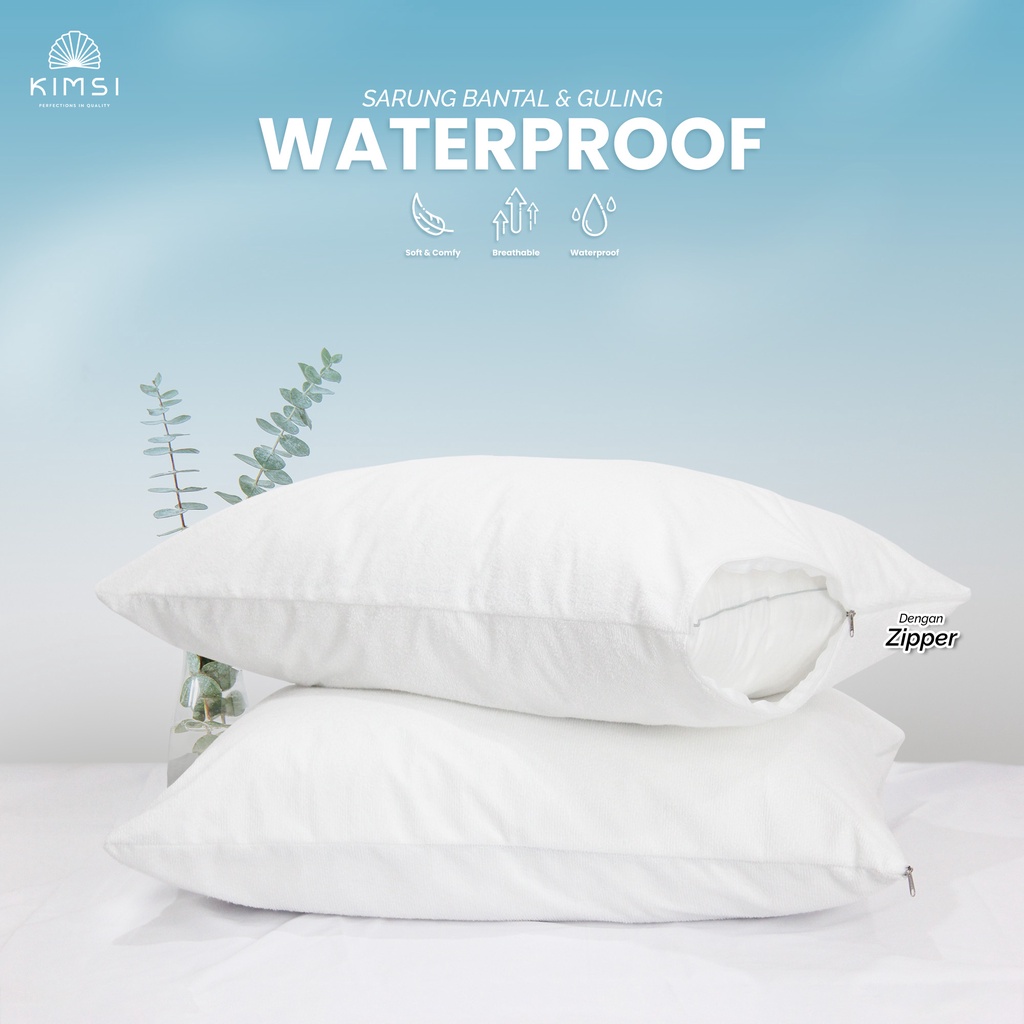 Jual KIMSI SARUNG BANTAL GULING WATERPROOF COVER ANTI AIR UK 50x70 ...