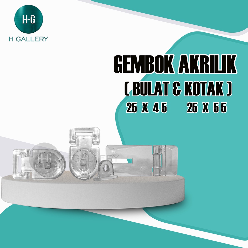 Jual GEMBOK AKRILIK BULAT / KOTAK TRANSPARAN / HINGE LOCK 25 X 45 / 25 ...