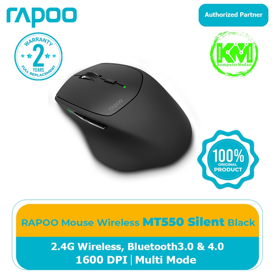 Jual Rapoo Mouse Wireless Multimode MT550 Black | Shopee Indonesia