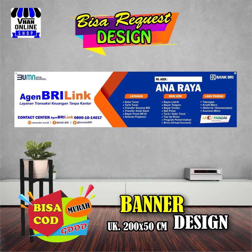 Jual Spanduk Banner Agen BRILink Murah Simple Bagus | Shopee Indonesia