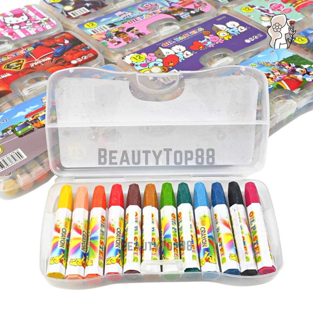 Jual Crayon Besar 12 Warna / Krayon Set Murah Anak Anak / Oil Pastel ...