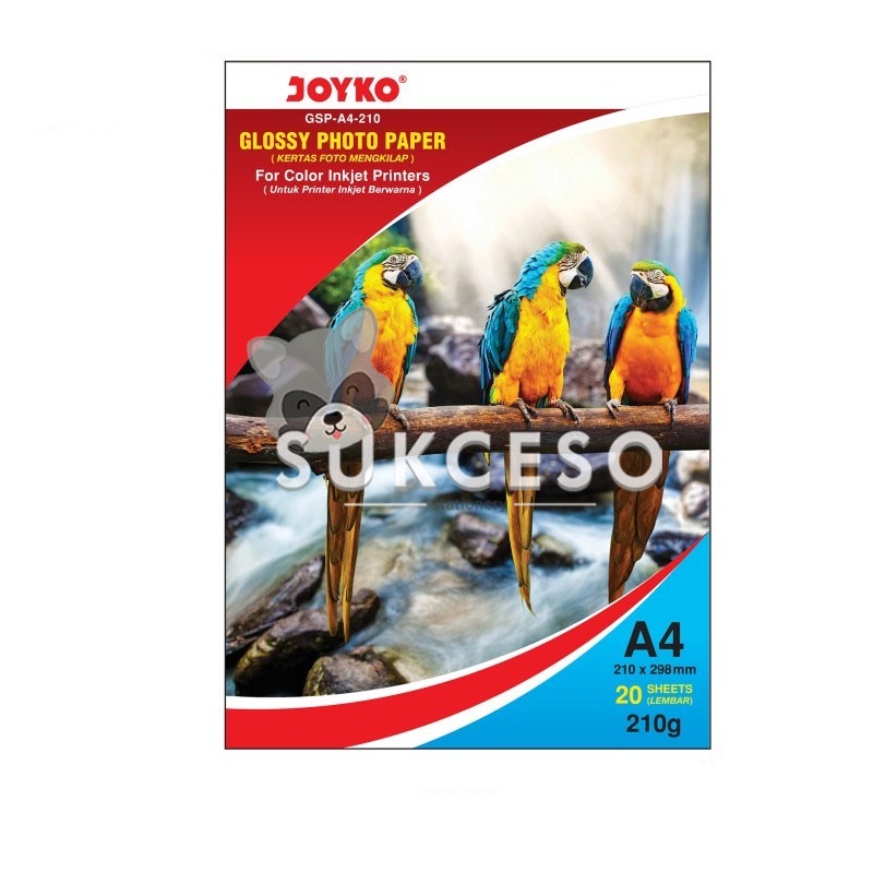 Jual Joyko Glossy Photo Paper GSP A4 210gr/ Kertas Foto Mengkilap