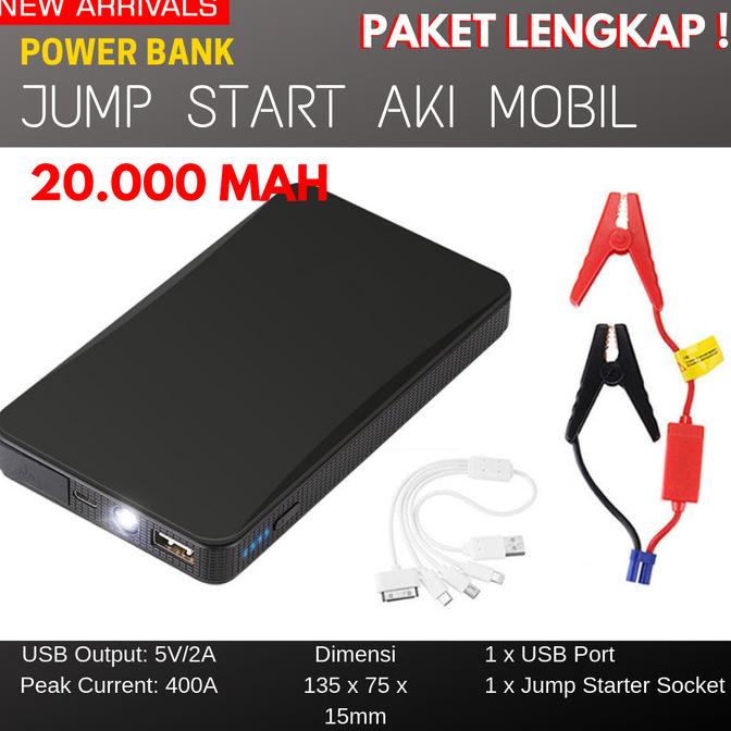 Jual Power bank 20000 mah Bisa untuk Jump starter Mobil / charger aki