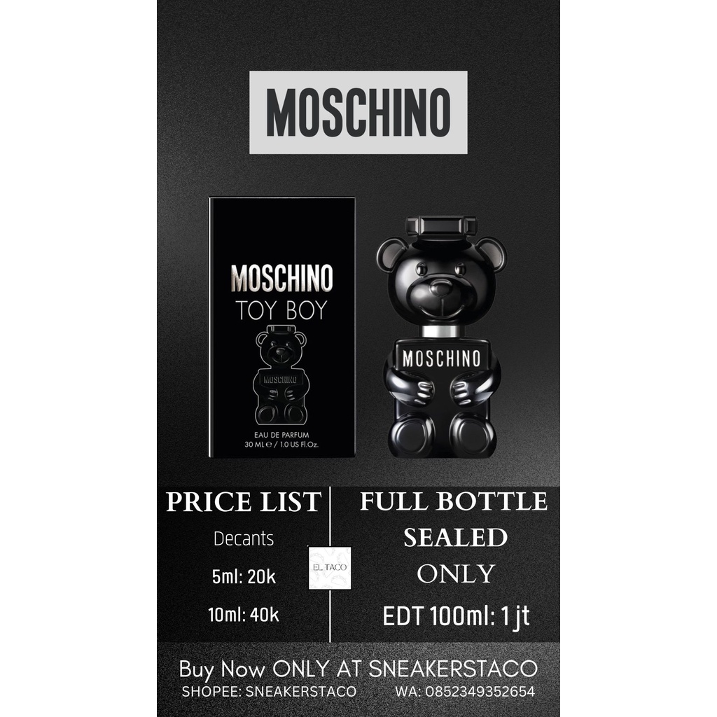 Jual MOSCHINO TOY BOY PERFUME 100ml ORIGINAL PERFUMEPARFUM ORIGINAL