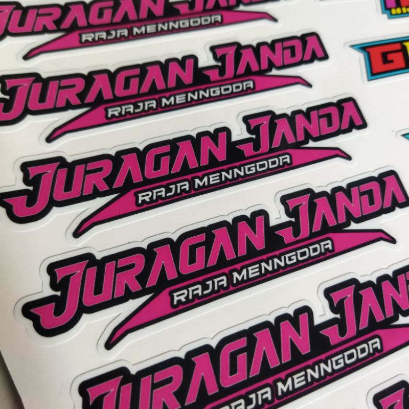 Jual Stiker Juragan Janda Helm motor mobil cuting | Shopee Indonesia