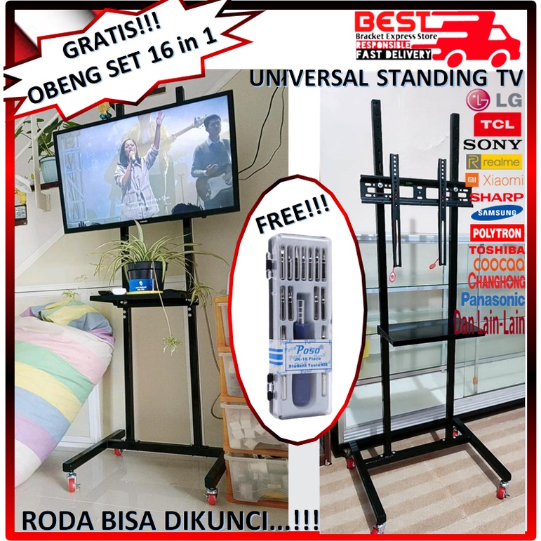 Jual [GRATIS!! OBENG SET 16 in 1] Bracket tv Standing LED LCD 24