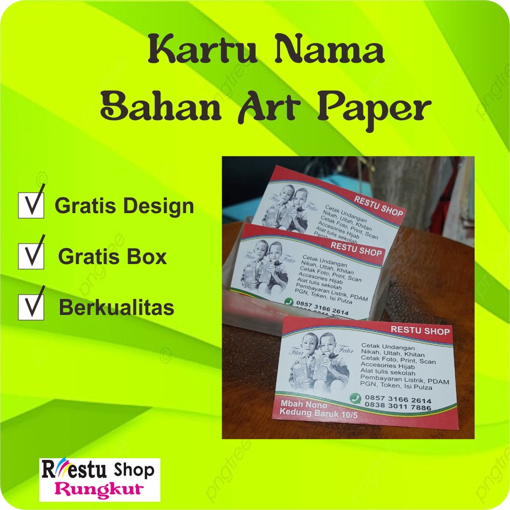 Jual Kartu Nama Murah Premium Art paper Free Design Shopee Indonesia