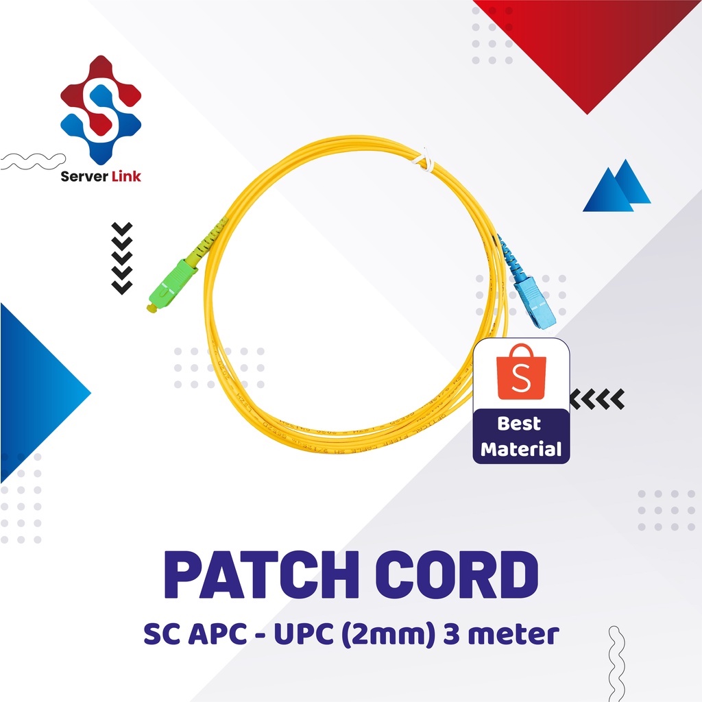 Jual Patch Cord Kabel SC APC-UPC 2mm 3 Meter Garudafiber Kabel ujung ...