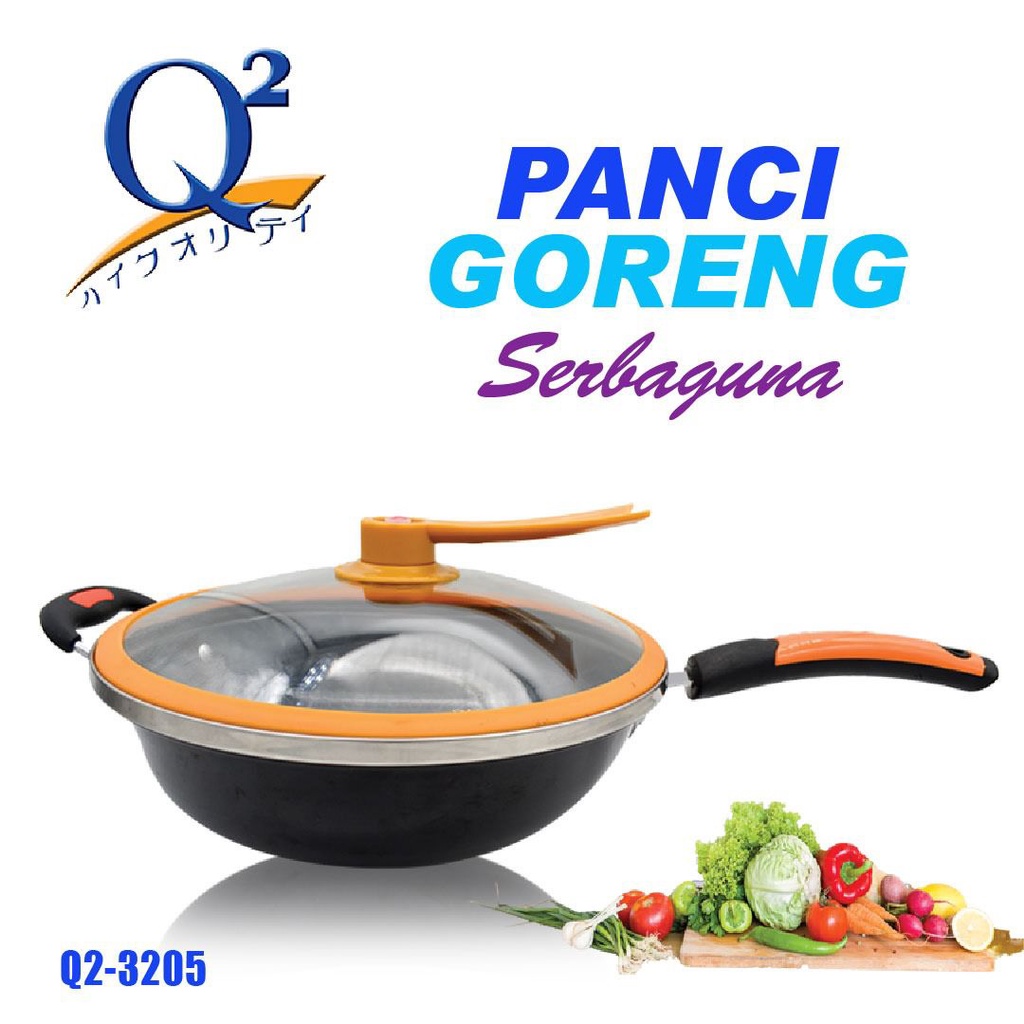 Jual Panci Wajan Goreng Enamel Wok Pan Penggorengan Anti Lengket 32 CM ...