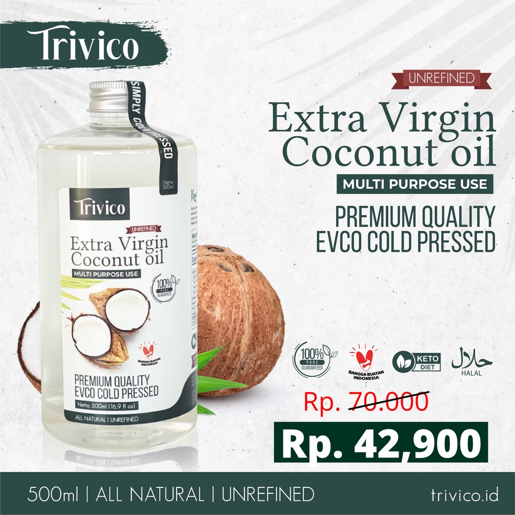 Jual Extra Virgin Coconut Oil Trivico Fourvico Vco Premium 500ml Minyak Kelapa Murni 100