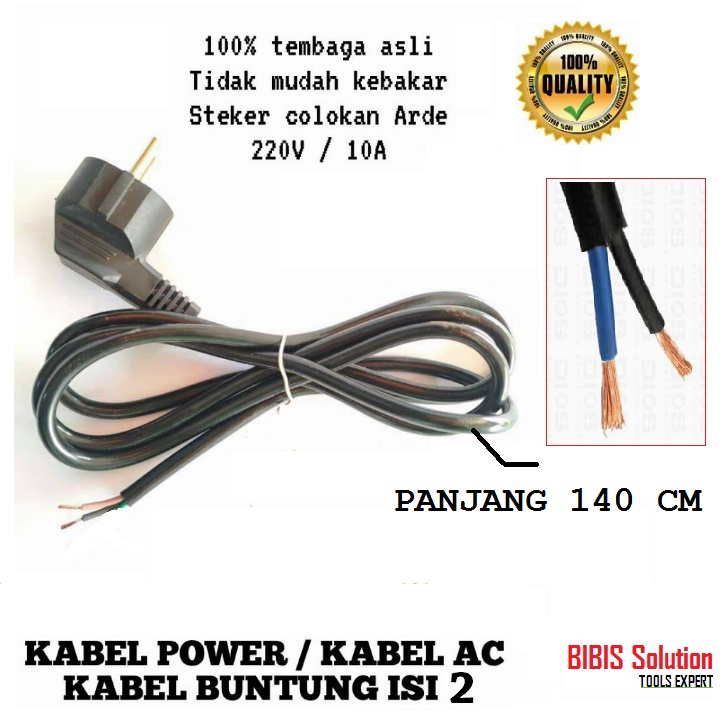 Jual Kabel Power Mesin Bor Gerinda Kabel Ac Buntung SNI Kabel Listrik ...