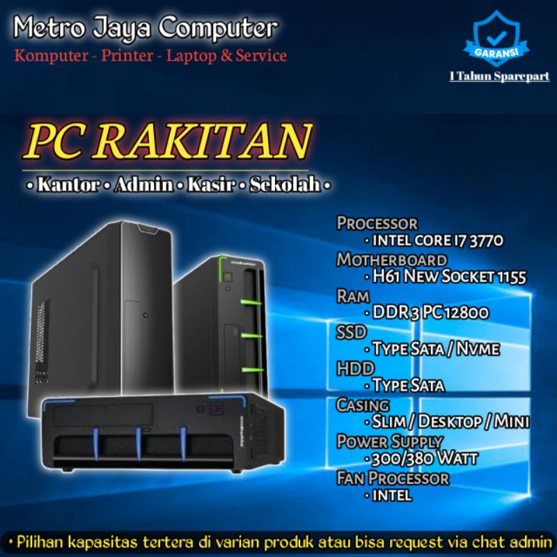 Jual Mini PC / PC Desktop Core i7 3770 Kasir / Admin / Office Shopee