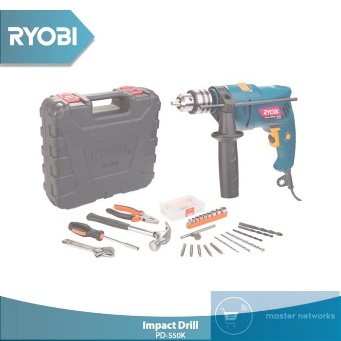 Jual Ryobi Pd K Mesin Bor Beton Mm Mpact Drill Power Kit Watt