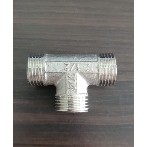 Jual SAMBUNGAN T TEE DRAT LUAR STAINLESS 1/2
