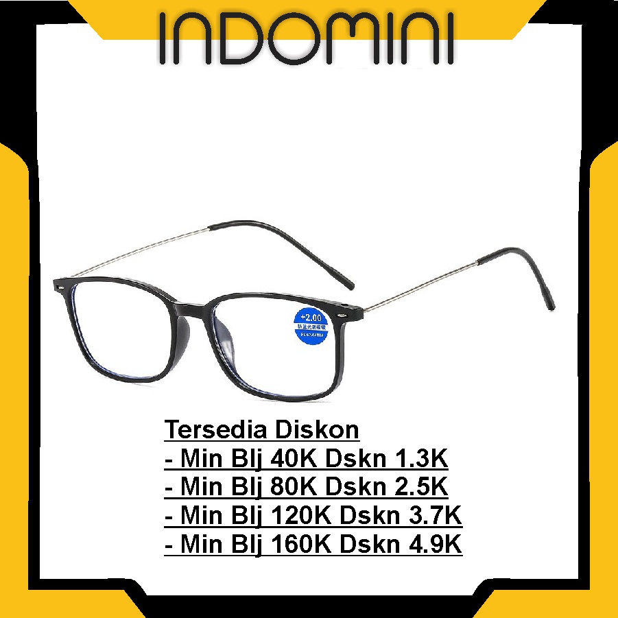 Jual INDOMINI Kacamata Baca Lensa Plus Ukuran 1.00 sampai 4.00 Unisex ...