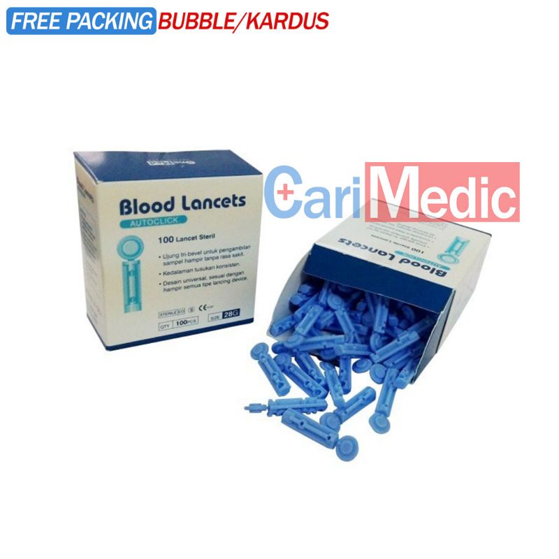 Jual Blood Lancets 28G Onemed Jarum Lancet Box isi 100pcs Shopee