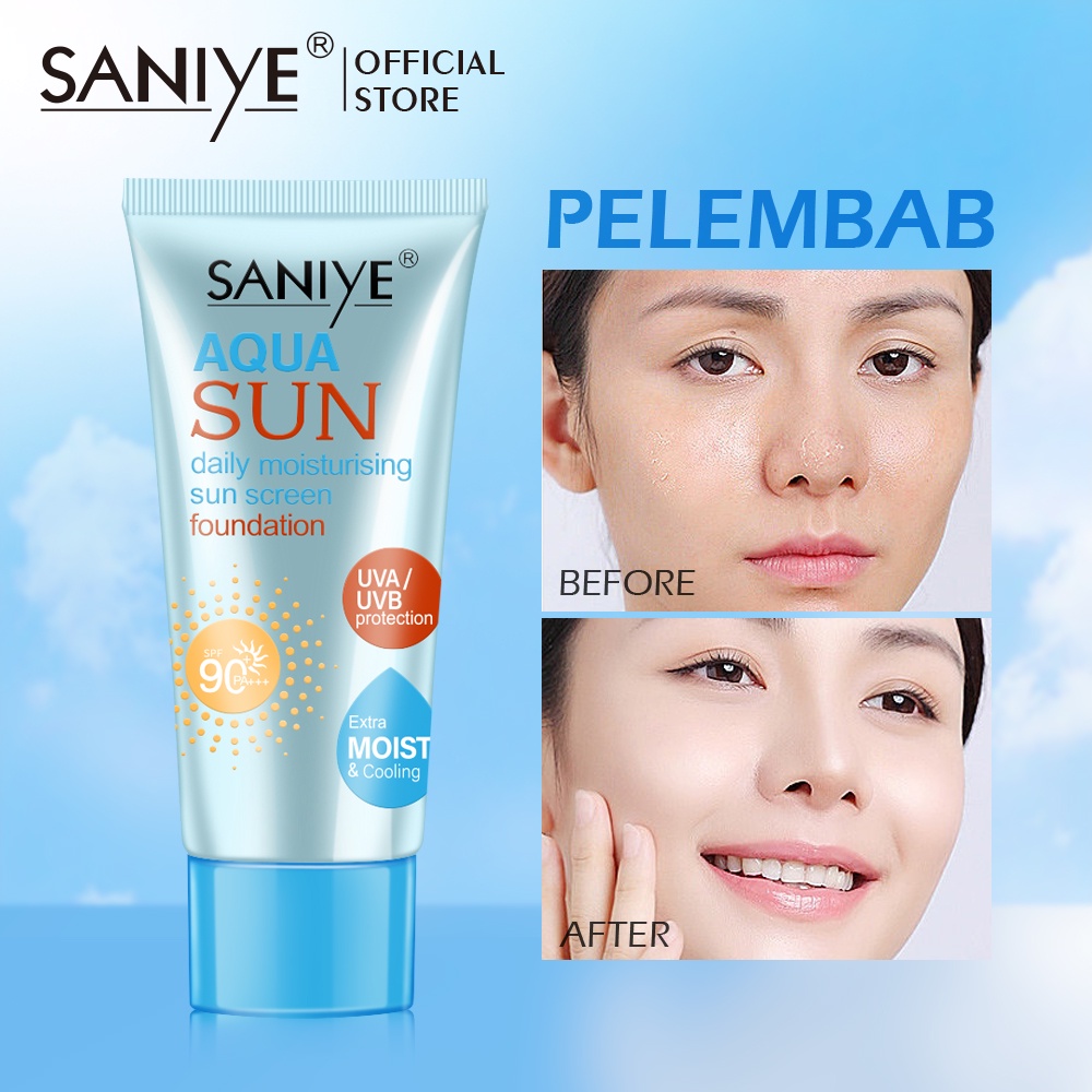 Jual SANIYE Wajah Sunscreen SPF90 Waterproof Sunblock Foundation ...