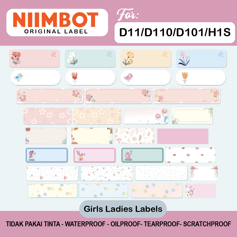 Jual Girls Ladies Series Stiker Niimbot D11 D110 D101 H1S Label Sticker ...