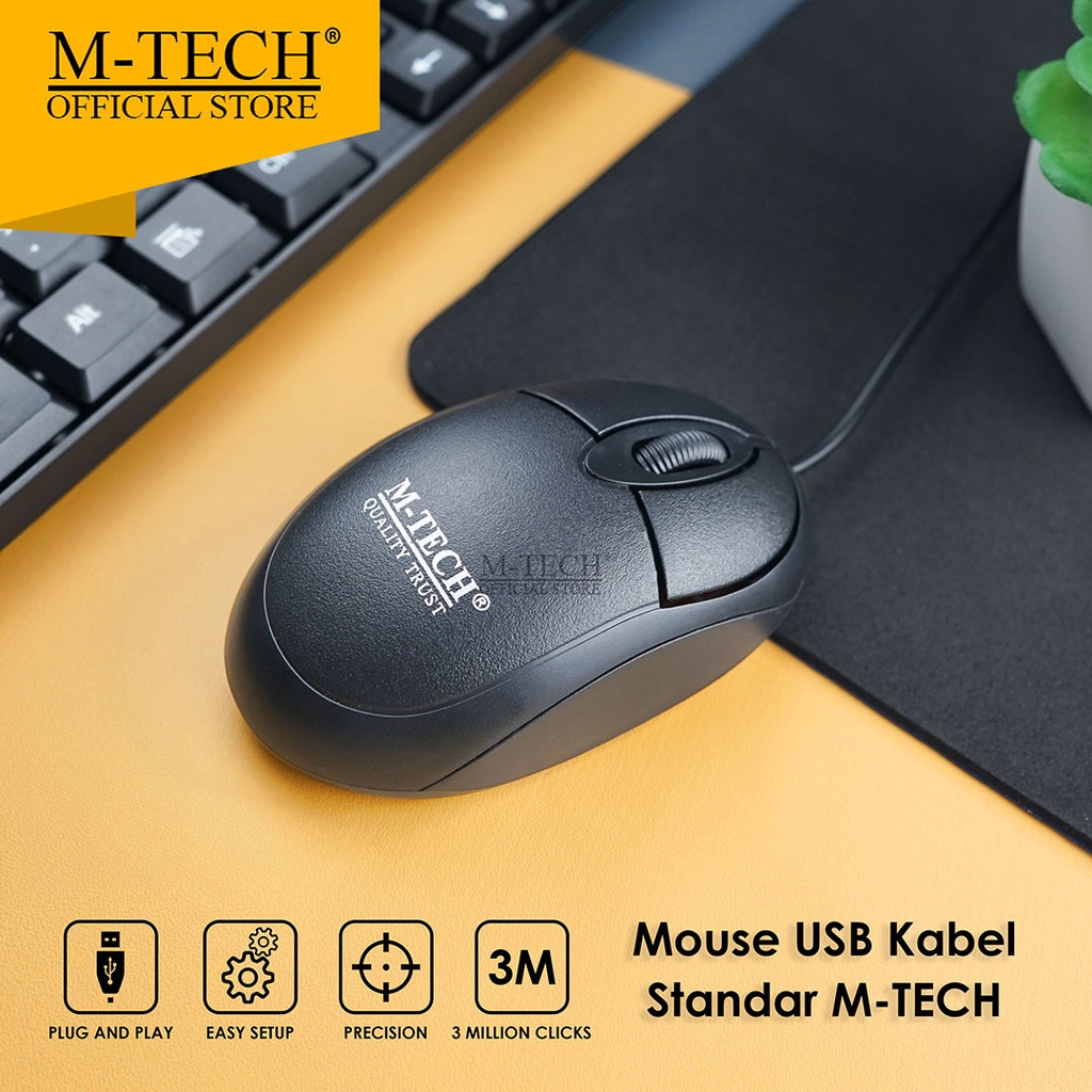 Jual M-Tech Original Mouse Kabel USB Standar Bisa Untuk HP | Shopee ...