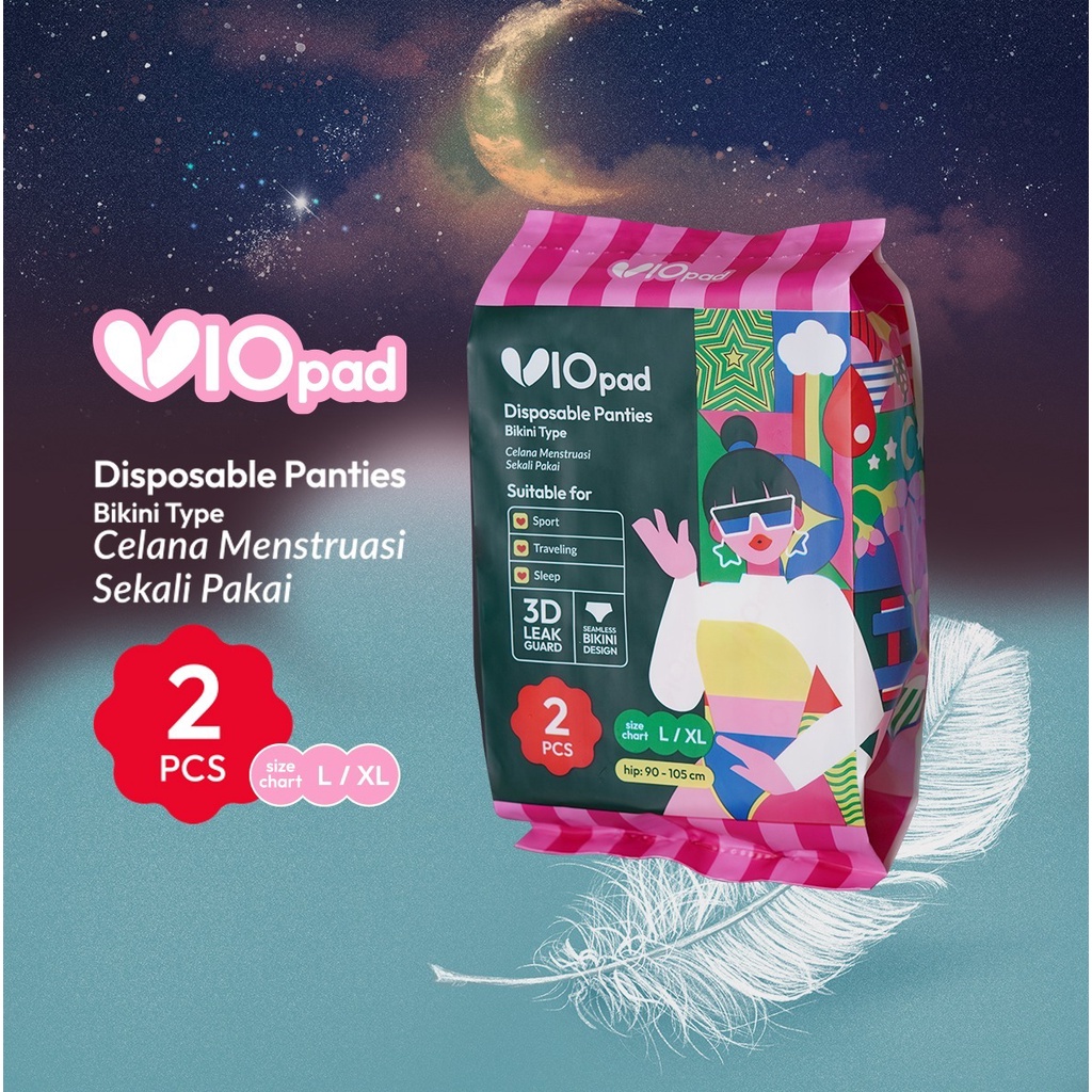 Jual Vio Bikini Pads '2S Sanitary Napkins Size LXL 90 105 cm isi 2