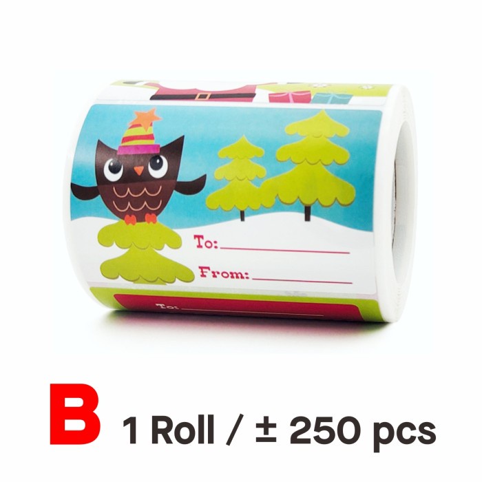 Jual Sticker Label Nama Bingkisan Natal Stiker Kado Hampers Tag Amplop ...