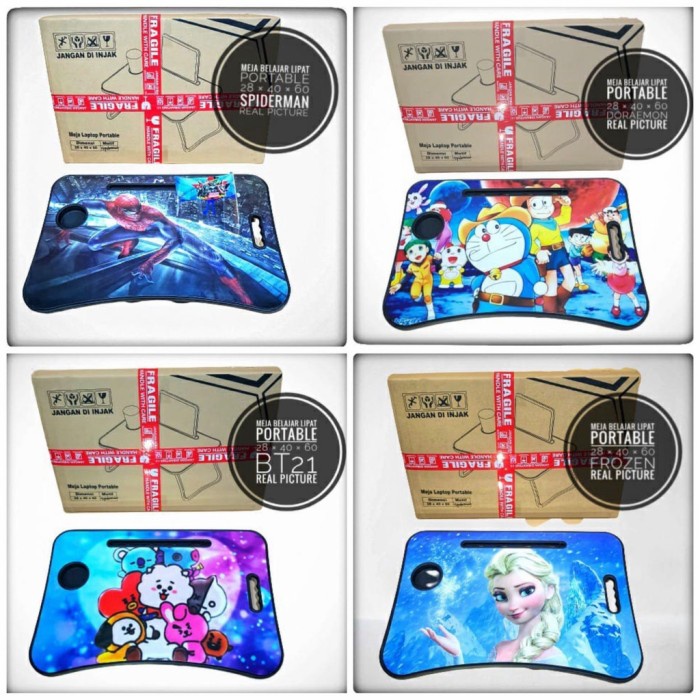 Jual MEJA BELAJAR LIPAT ANAK BELAJAR PORTABLE BERGAMBAR KARAKTER
