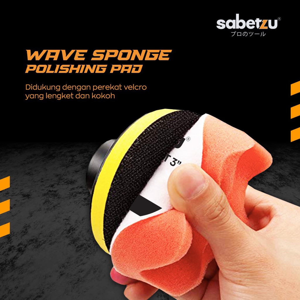 Jual Busa poles set 12pcs 3 inch sabetzu sponge polishing set spon pad ...