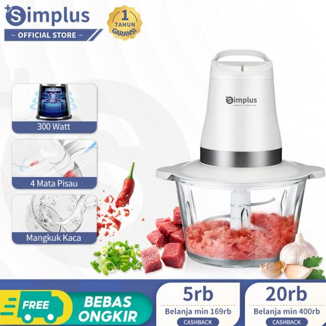 Jual Simplus Blender Daging 300W Chopper 2L Food Chopper Meat Grinder ...