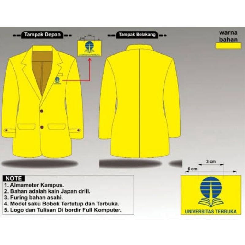 Jual JAS ALMAMATER UNIVERSITAS TERBUKA (UT) BLAZER FORMAL | Shopee ...